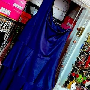 Blue formal one shoulder jumpsuit